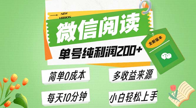 最新微信阅读6.0，每日5分钟，单号利润200+，可批量放大操作，简单0成本-创薯资源