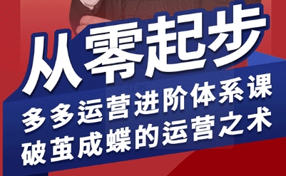 拼多多运营进阶系统课，从零起步，多多运营进阶体系课，破茧成蝶的运营之术-创薯资源