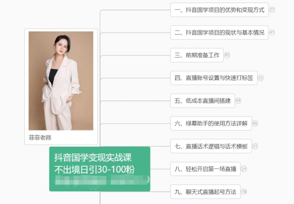 抖音国学变现项目：不出境日引30-100粉实战课程-创薯资源