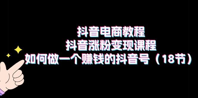 抖音电商教程：抖音涨粉变现课程：如何做一个赚钱的抖音号(18节-创薯资源