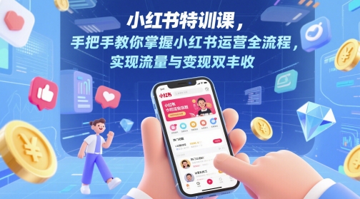 小红书特训课，手把手教你掌握小红书运营全流程，实现流量与变现双丰收-创薯资源