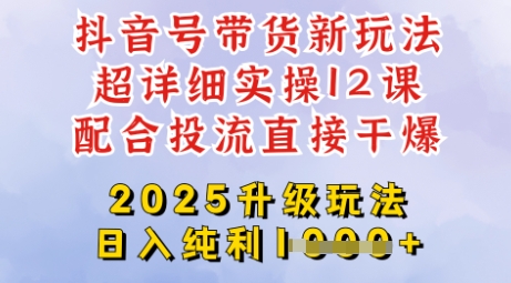 2025全新升级抖音带货玩法，一天纯利四位数，从剪辑到选品再到发布投流，超详细玩法揭秘-创薯资源