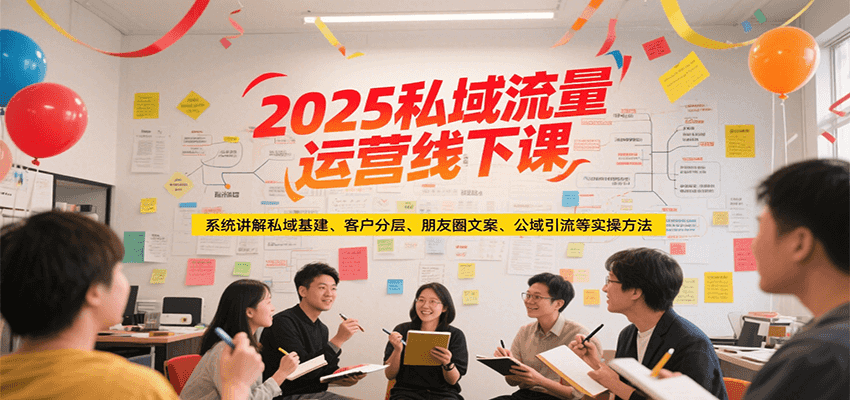2025私域流量运营线下课，系统讲解私域基建/客户分层/朋友圈文案/公域引流等实操方法-创薯资源