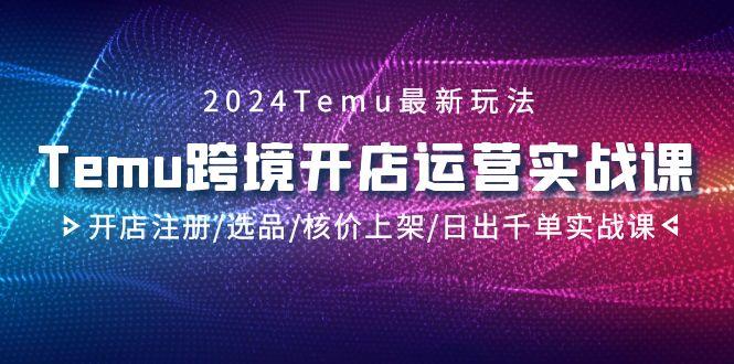 2024Temu跨境开店运营实战课，开店注册/选品/核价上架/日出千单实战课-创薯资源