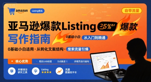 亚马逊爆款Listing写作方法，亚马逊0基础小白也能写爆款自带流量的Listing-创薯资源