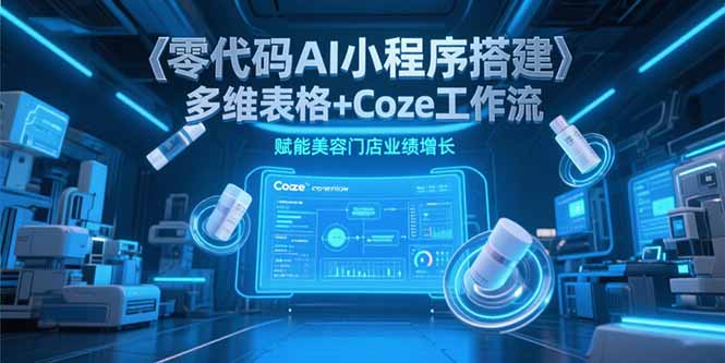 零代码AI小程序搭建，多维表格+Coze工作流，赋能美容门店业绩增长-创薯资源