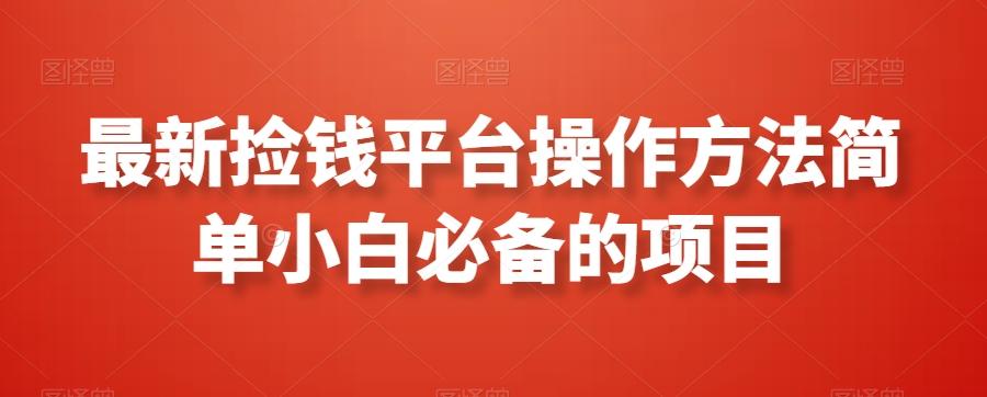 最新捡钱平台操作方法简单小白必备的项目-创薯资源