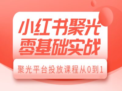 小红书聚光零基础实战，聚光平台投放课程从0到1-创薯资源