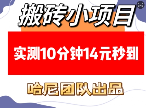 搬砖小项目，实测10分钟14元秒到，每天稳定几张(赠送必看稳定)-创薯资源