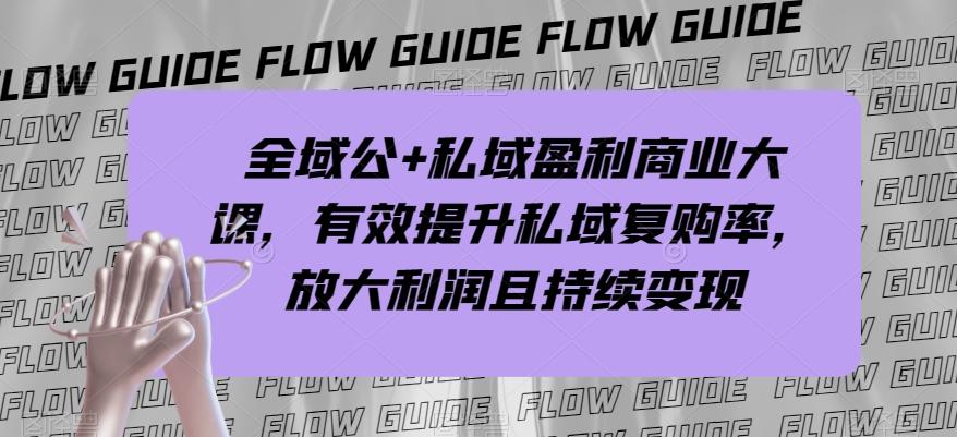 全域公+私域盈利商业大课，有效提升私域复购率，放大利润且持续变现-创薯资源