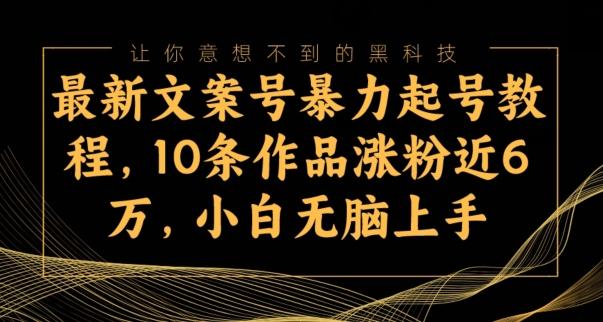 最新文案号暴力起号教程，10条作品涨粉近6万，小白无脑上手-创薯资源