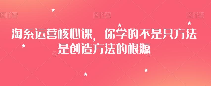 淘系运营核心课，你学的不是只方法是创造方法的根源-创薯资源