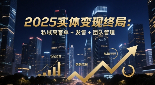 2025实体变现终局：私域高客单+发售+团队管理-创薯资源