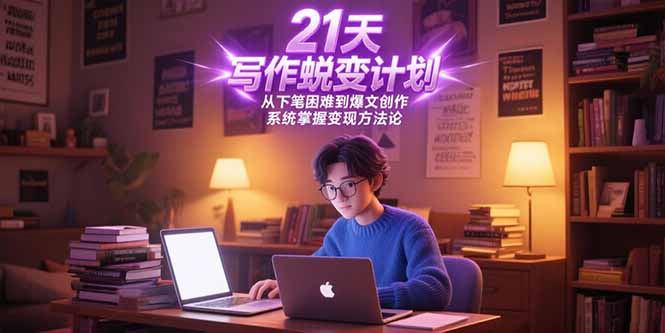 21天写作蜕变计划，从下笔困难到爆文创作，系统掌握变现方法论-创薯资源