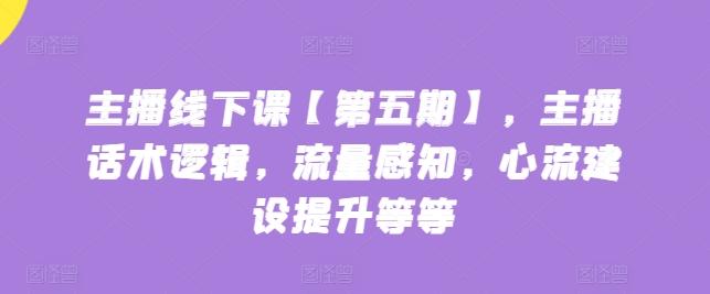 主播线下课【第五期】，主播话术逻辑，流量感知，心流建设提升等等-创薯资源