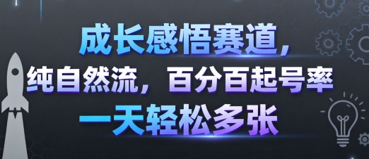 成长感悟赛道，纯自然流，百分百起号率 一天轻松多张-创薯资源