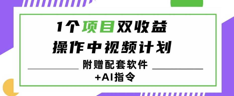 1个项目双收益？操作中视频计划1天最高3100+收益？（附赠配套软件+AI指令）-创薯资源