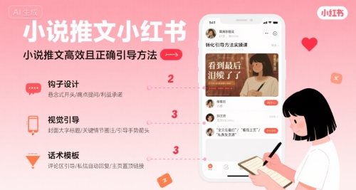 小说推文小红书高转化引导方法实操课，小说推文高效且正确引导方法-创薯资源