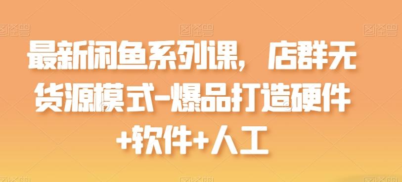 最新闲鱼系列课，店群无货源模式-爆品打造硬件+软件+人工-创薯资源