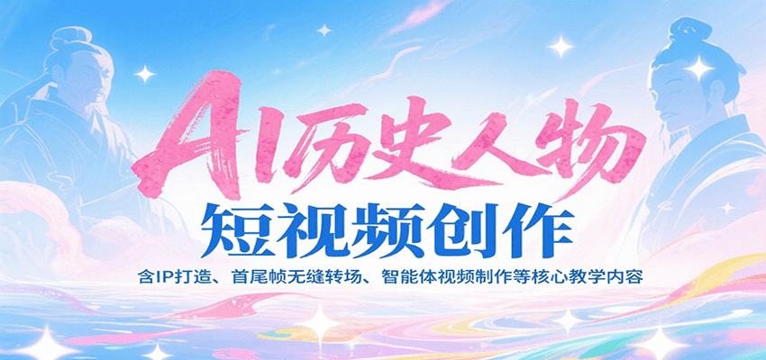 AI历史人物短视频创作，含IP打造、首尾帧无缝转场、智能体视频制作等核心教学内容-创薯资源