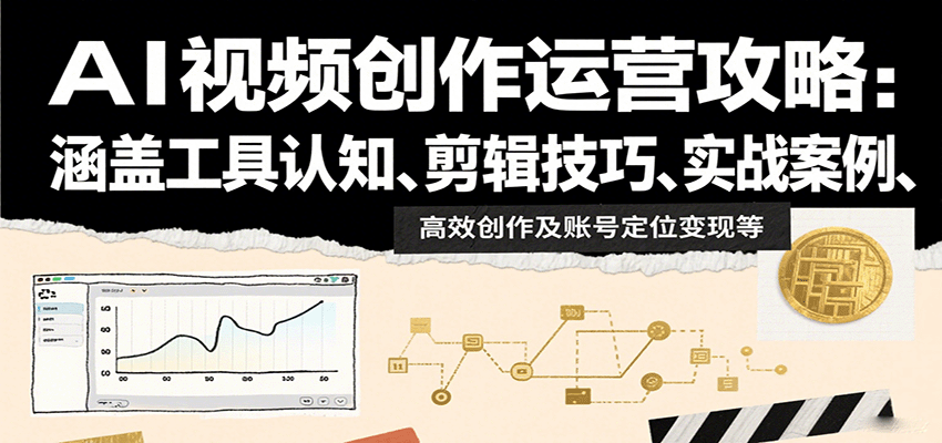 AI视频创作运营攻略：涵盖工具认知、剪辑技巧、实战案例、高效创作及账号定位变现等-创薯资源
