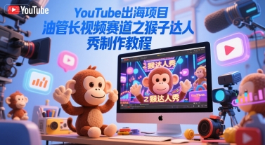 YouTube出海项目，油管长视频赛道之猴子达人秀制作教程-创薯资源