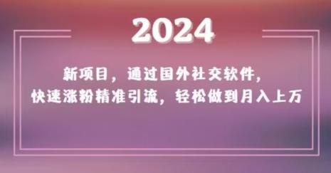 2024新项目，通过国外社交软件，快速涨粉精准引流，轻松做到月入上万【揭秘】-创薯资源