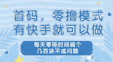 首码零撸项目，有快手就可以做，每天业务时间搞个几张不是问题【揭秘】-创薯资源