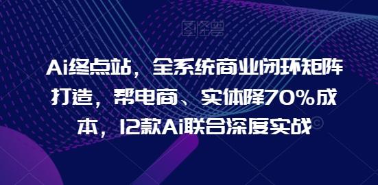 Ai终点站，全系统商业闭环矩阵打造，帮电商、实体降70%成本，12款Ai联合深度实战-创薯资源