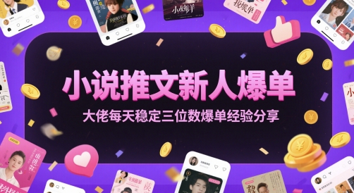 小说推文新人爆单大佬每天稳定三位数爆单经验分享-创薯资源