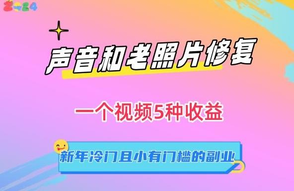 声音和老照片修复，一个视频5种收益，新年冷门且小有门槛的副业【揭秘】-创薯资源