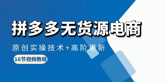 (10015期)拼多多无货源电商，原创实操技术+高阶更新(16节视频教程)-创薯资源