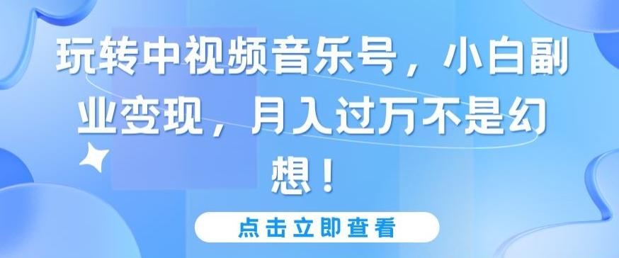 玩转中视频音乐号，小白副业变现，月入过万不是幻想【揭秘】-创薯资源