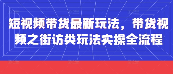 短视频带货最新玩法，带货视频之街访类玩法实操全流程-创薯资源