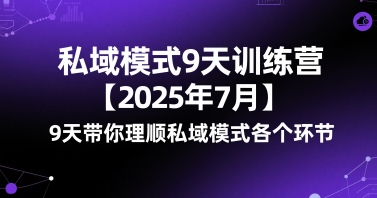私域模式9天训练营【2025年7月】​9天带你理顺私域模式各个环节-创薯资源