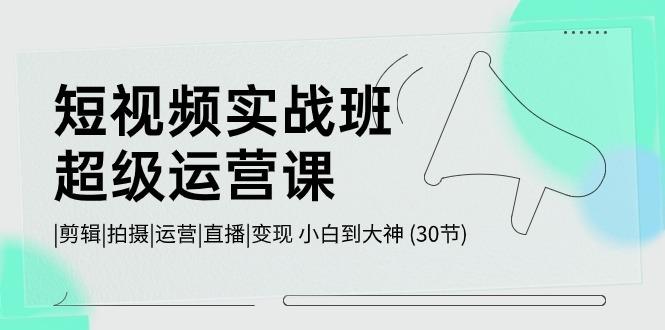 短视频实战班超级运营课 |剪辑|拍摄|运营|直播|变现 小白到大神 (30节)-创薯资源