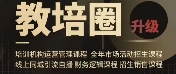 旺仔爸爸教培圈课程(运营／管理／招生／引流全套课程)，同城引流自播方案-创薯资源
