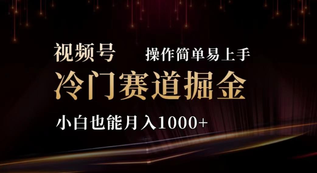 2024视频号冷门赛道掘金，操作简单轻松上手，小白也能月入1000+-创薯资源