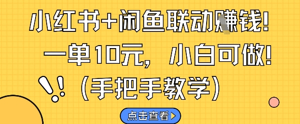 小红书+闲鱼联动挣钱，一单10元，小白可做-创薯资源