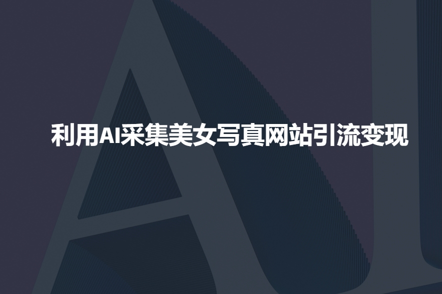 利用AI采集美女写真网站引流变现，引流嘎嘎的-创薯资源