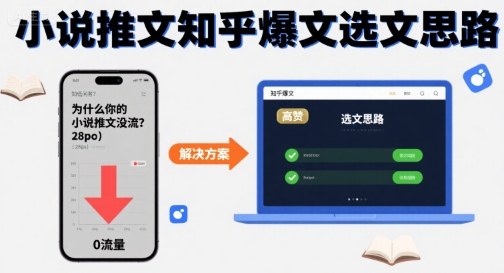 为什么你的小说推文没流量？小说推文知乎爆文选文思路-创薯资源