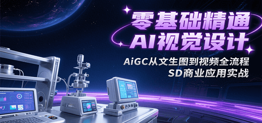 零基础精通AI视觉设计，AiGC从文生图到视频全流程，SD商业应用实战-创薯资源