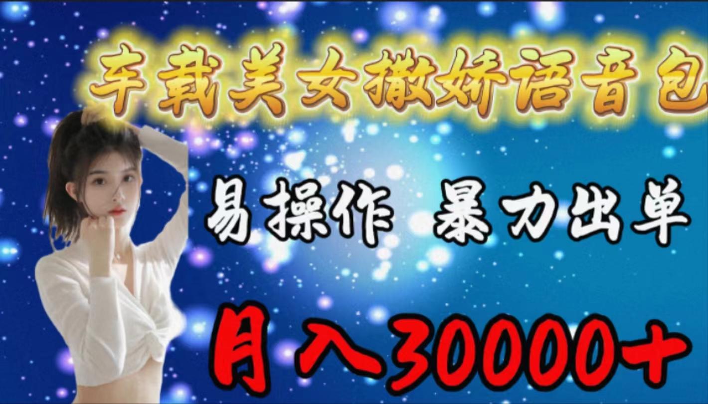 (9710期)车载女生撒娇语音包，易操作，暴力出单，月入30000+-创薯资源