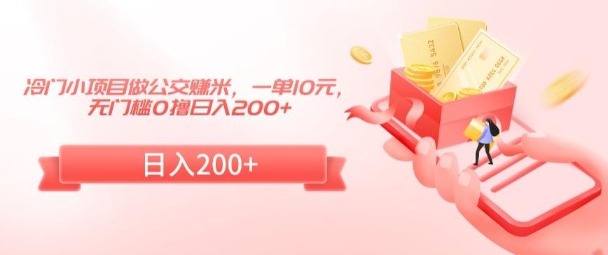 冷门小项目做公交赚米，一单10元，无门槛0撸日入200+【揭秘】-创薯资源