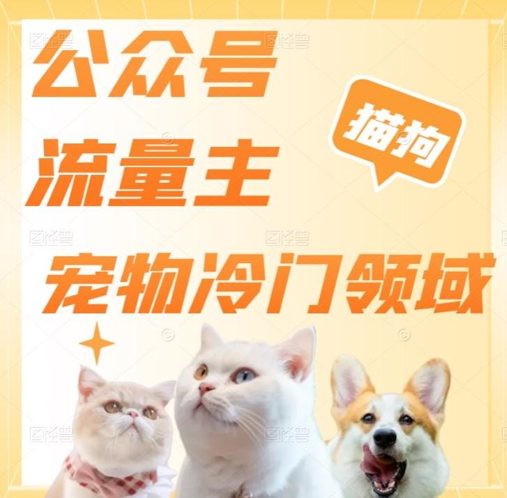 公众号流量主，萌宠冷门领域，单日收益2000+，简单暴力掘金，矩阵操作，无限放大收益！-创薯资源