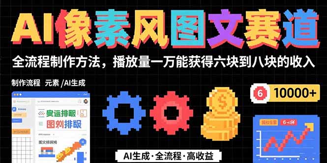 AI像素风图文赛道：全流程制作方法，播放量一万能获得6块到8块的收入-创薯资源