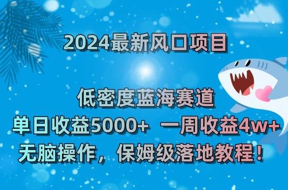 2024最新风口项目，低密度蓝海赛道，单日收益5000+，一周收益4w+！【揭秘】-创薯资源