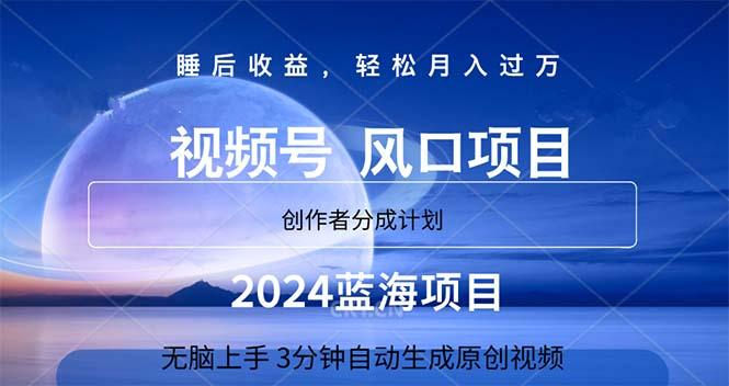 2024蓝海项目，3分钟自动生成视频，月入过万-创薯资源