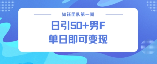 男粉引流新方法不违规，当日即可变现-创薯资源