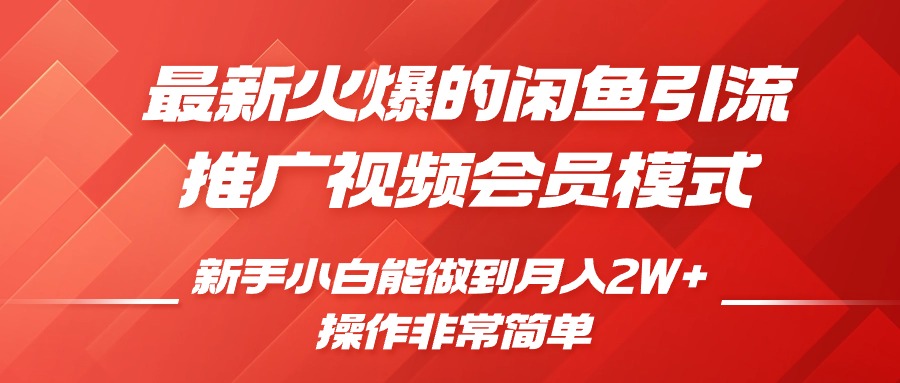 闲鱼引流推广影视会员，0成本就可以操作，新手小白月入过W+【揭秘】-创薯资源